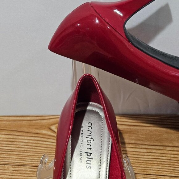 RED COMFORT PLUS PATENT LEATHER PUMPS 10 - Picture 2 of 3